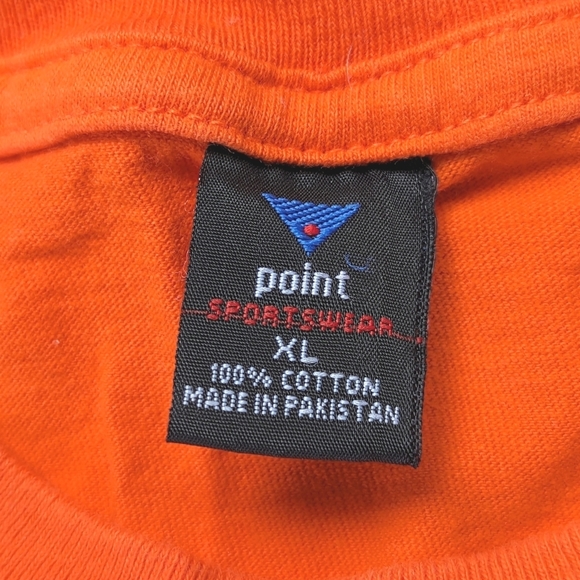 Vintage Embroidered Happy Halloween Cotton Tee in Orange and White Size XL - Picture 8 of 9